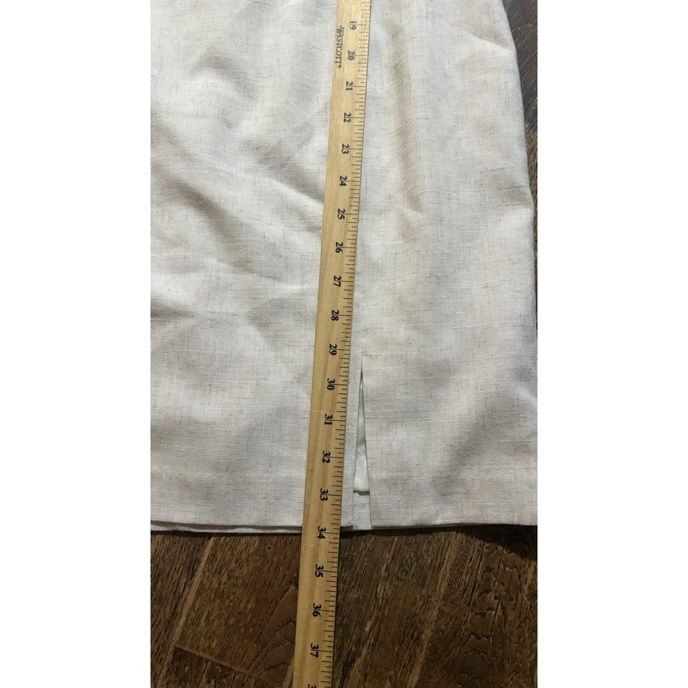 Vintage Sag Harbor Ivory Linen Blend Sleeveless Dress, Women's Size 12p Neutral - Picture 5 of 5